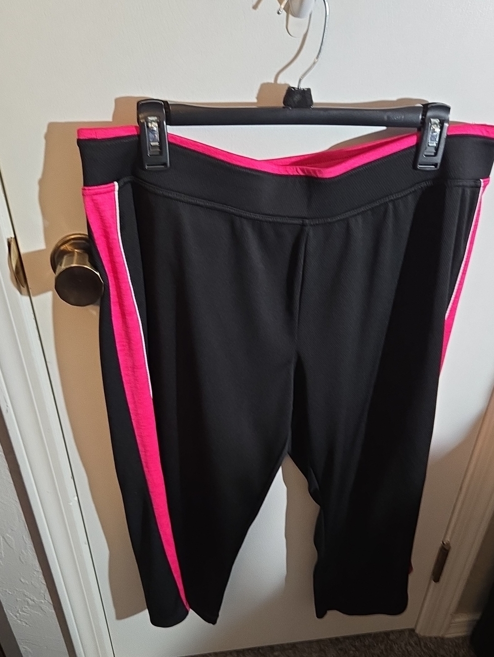 made for life Black Athletic Shorts with Pink Side Panels